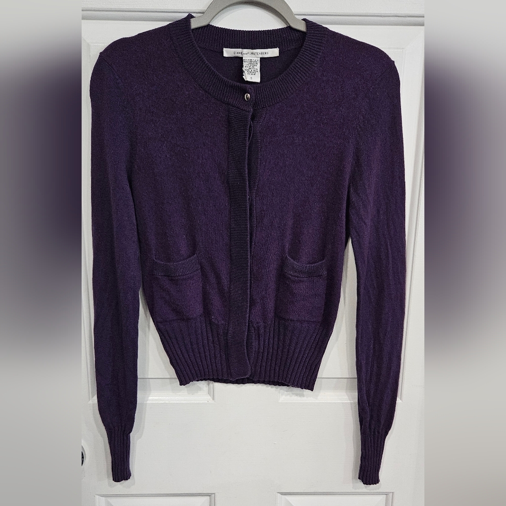 DVF Purple Knit Cardigan